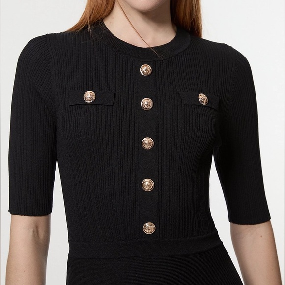 KAREN MILLEN Ribbed Knit Maxi Dress - Navy - Picture 2 of 8